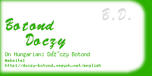 botond doczy business card